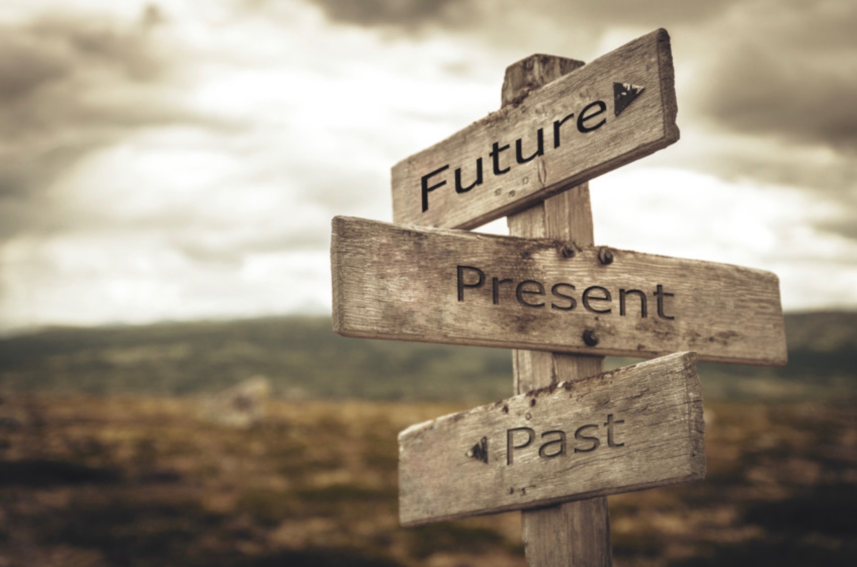 Future, past, present signpost